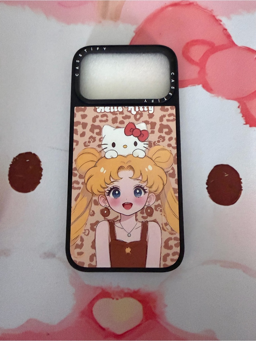 Casetify Hello Kitty x Sailor Moon Beige Leopard Phone Case- IPhone 17 Pro Max